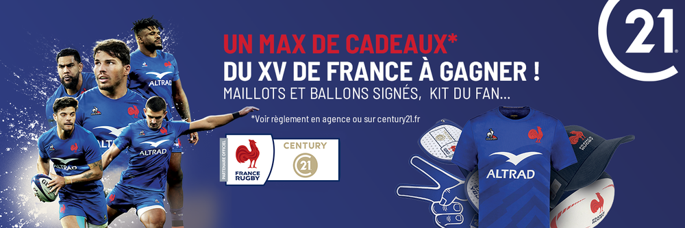 jeu concours rugby century 21, xv de france, century 21 france, antoine dupont, antoin dupont fracture, antoine dupont coupe du monde, antoine dupont histoire, histoire xv de france