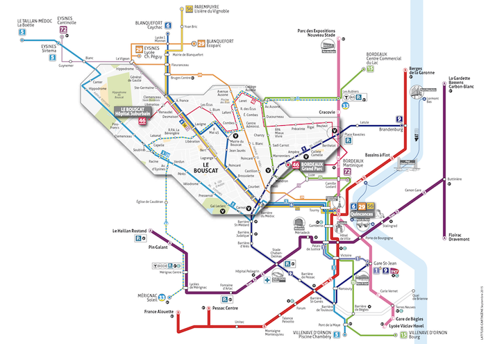 Le Bouscart - Carte Map des transports en commun